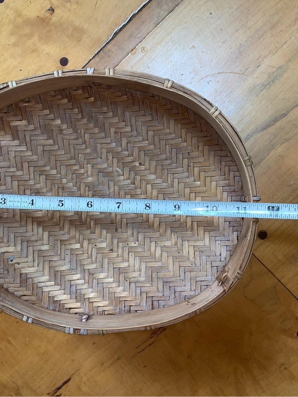 Handwoven Natural Bamboo Serving Basket - Neutral